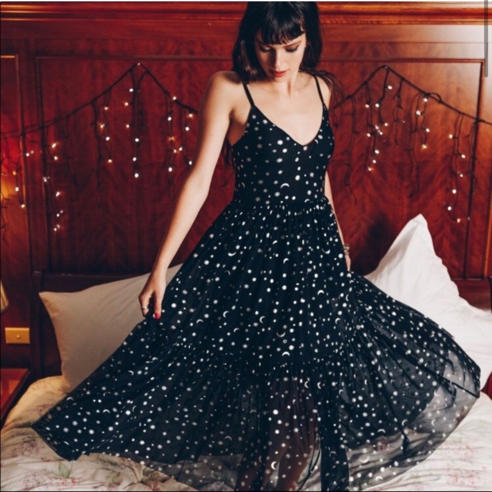 Black Milk Twinkle In My Eye Sheer Midaxi Dress